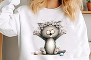 Whimsical Easter Cat Clipart, an Animal Illustration by designcity5 (Thumbnail 3 of 5)
