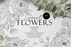 Line Art Flowers Collection