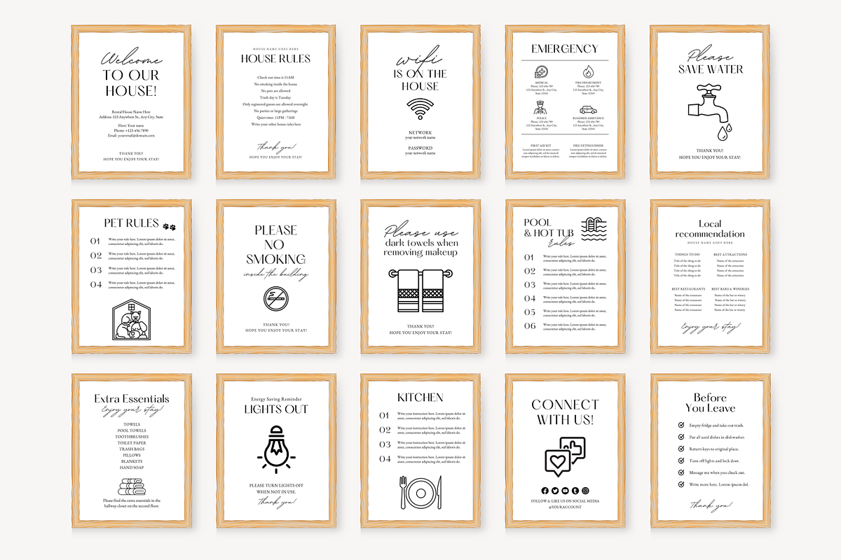 Airbnb Welcome Sign Template, a Poster Template by ShopRShop (Photo 4 of 10)