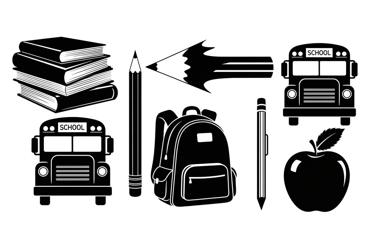 Back To School Silhouette Bundle, an Illustration by Designer_Momina (Photo 43 of 51)