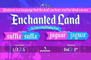 Enchanted Land, a Font by Sharkshock