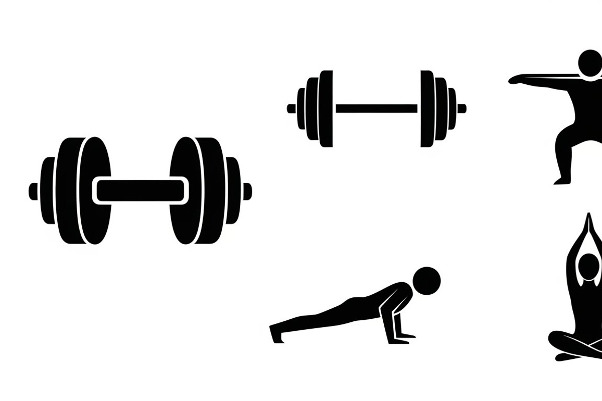 Fitness Workout Silhouette Icon Set, an Illustration by musafir_fashion (Photo 49 of 51)