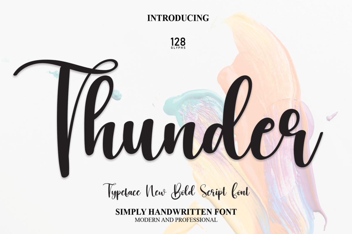 Thunder, a Script Font by Scratchones (Photo 1 of 7)