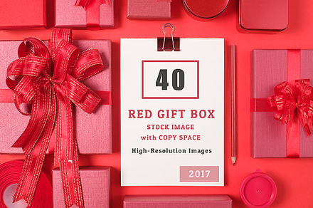 40 Red Gift Box Stock Image 