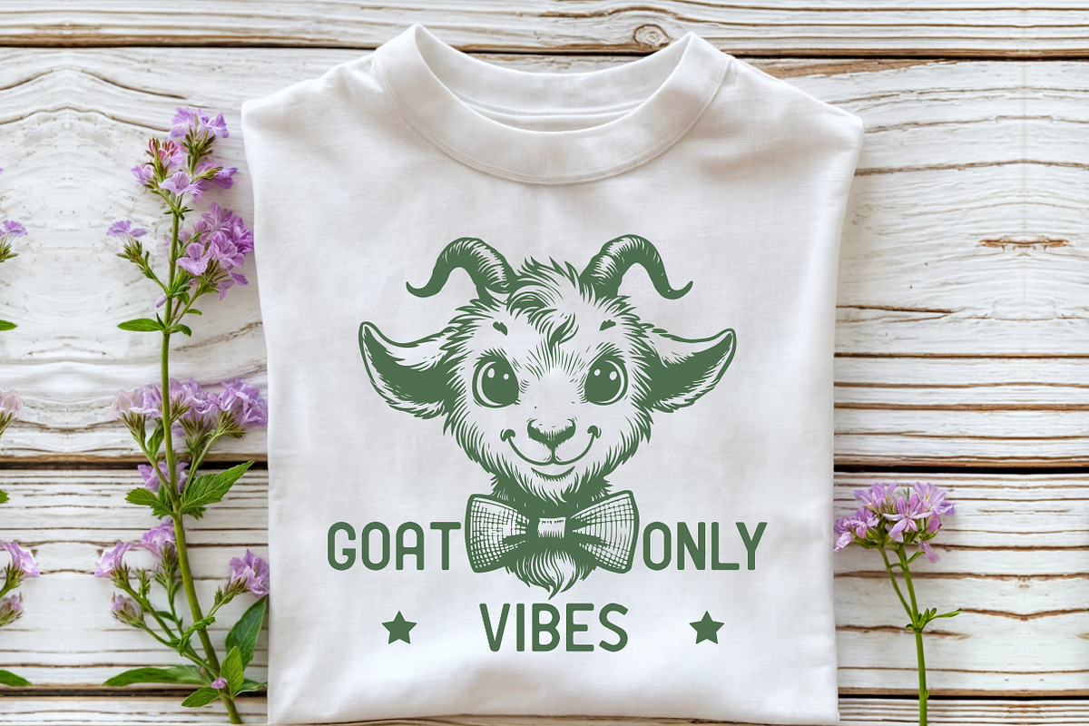 Retro Goat Art with Chill Vibes, an Illustration by Pixels.Craft (Photo 6 of 7)
