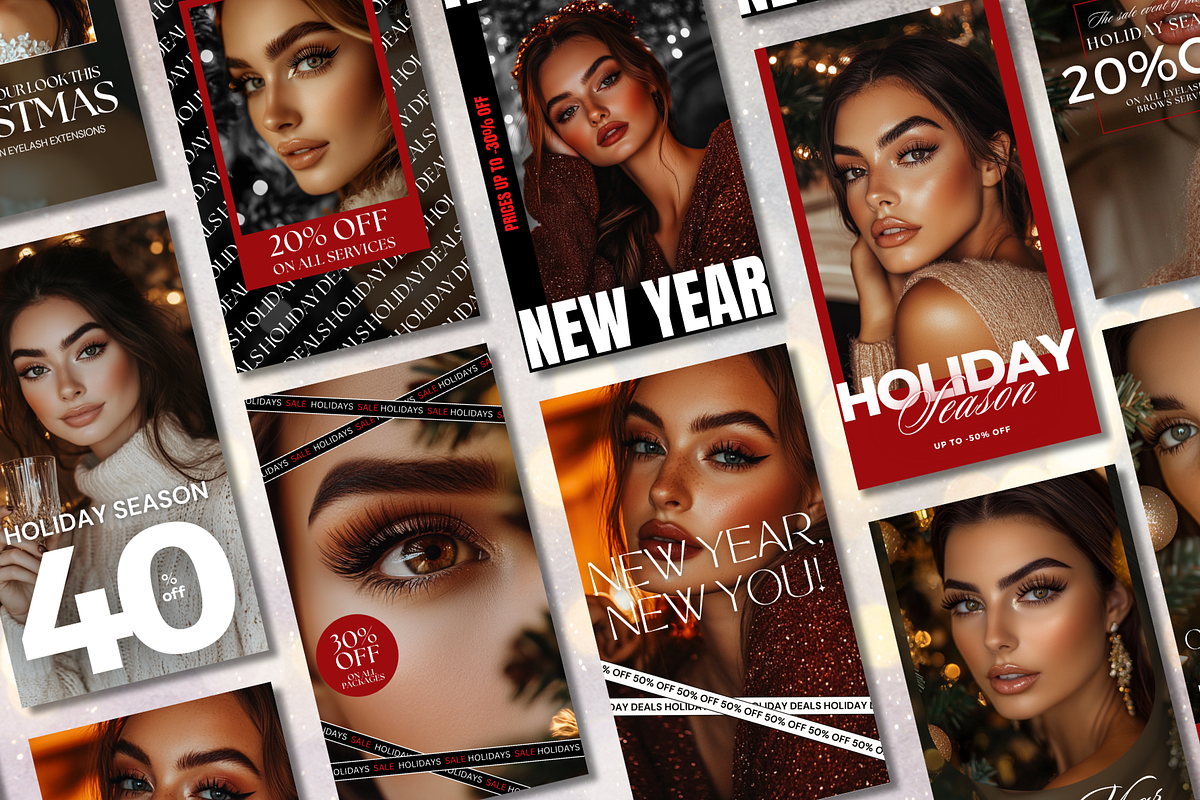Brows & Lashes Instagram Holidays, a Social Media Template by DesignsbyMariaStudio (Photo 5 of 10)