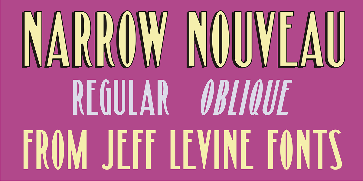Narrow Nouveau JNL, a Sans Serif Font by Jeff Levine Fonts
