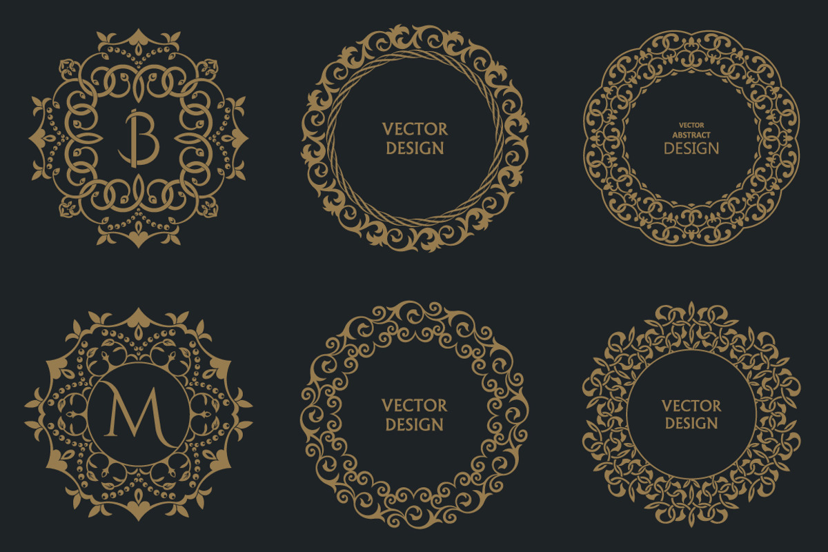 Monogram decorative vector frames, a Decorative Illustration by pattern ...