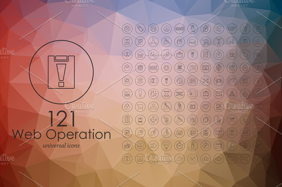 121 Web Operation Line Icons