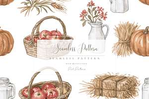 Rustic Farm Market Seamless Pattern