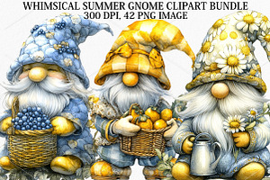 Whimsical Summer Gnome Clipart PNG, a Seasonal Illustration by Canvas Craft