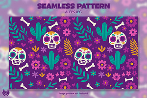 Skull Halloween - Pattern Background