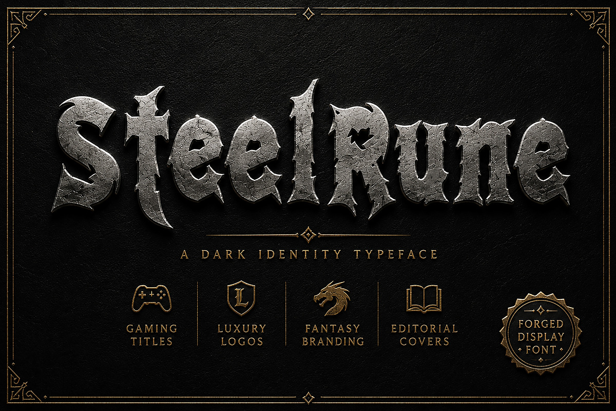SteelRune – Gothic Display Font, a Slab Serif Font by Wow Magic (Photo 4 of 4)