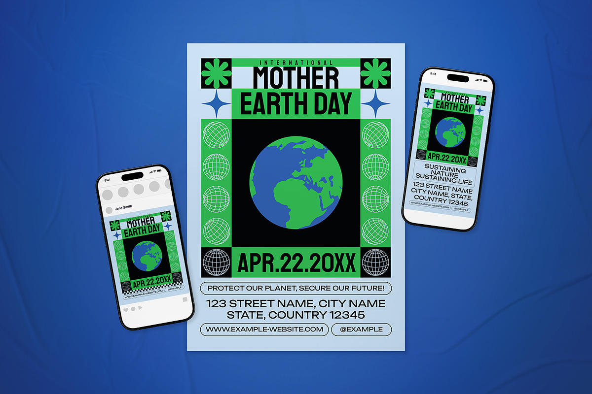 Green Mother Earth Day Flyer, a Flyer Template by The Good Store (Photo 1 of 2)