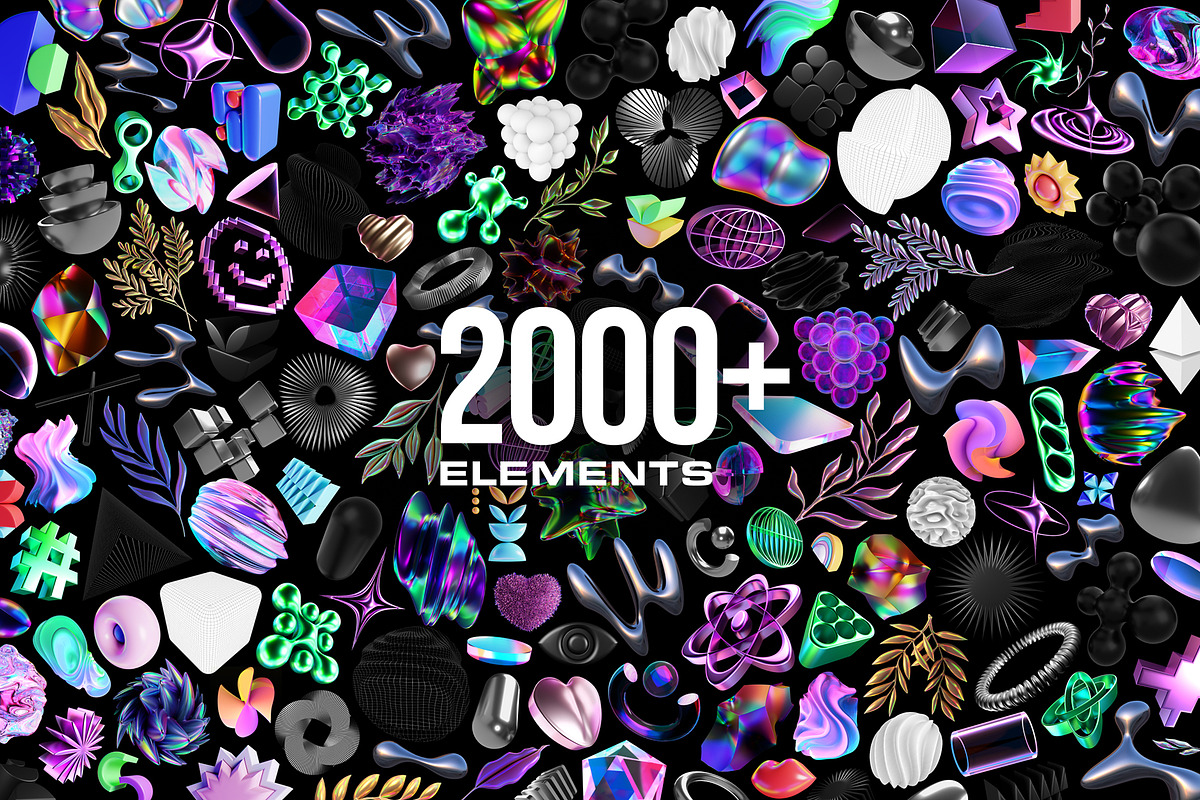 60%OFF - 3D BUNDLE - 2000+ elements, an Object Graphic by assetpro.design (Photo 3 of 8)