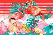 Flamingo Tropical Collage, an Animal Illustration by Sharon Schwalbe (Thumbnail 5 of 5)