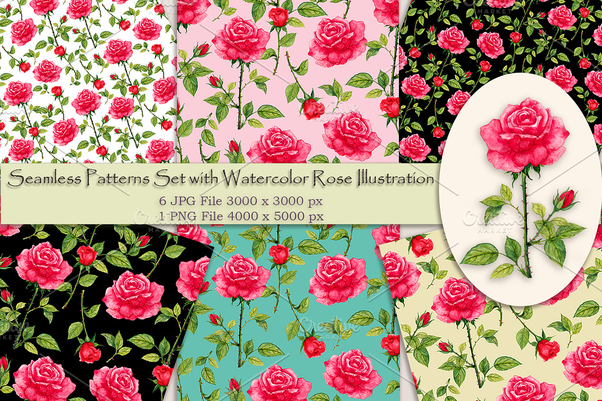 Seamless Patterns, PNG Red Rose, a Pattern Graphic by Arevka (Photo 1 of 3)