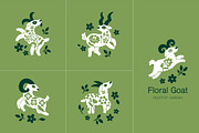 Folk Art Goats, an Animal Illustration by PenguinHouse (Thumbnail 3 of 9)