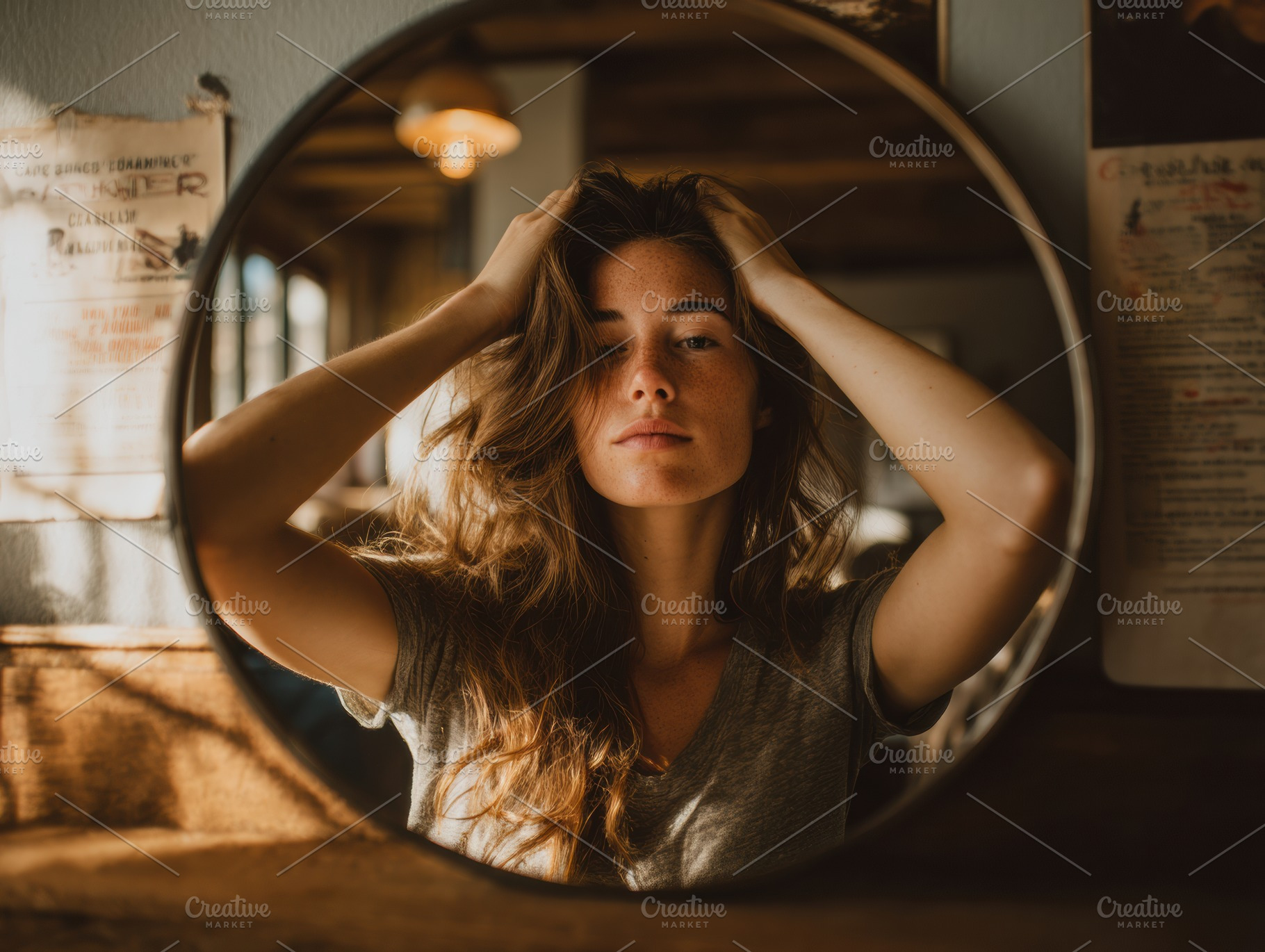 Woman brushing hair, a Person Photo by Virgo Studio