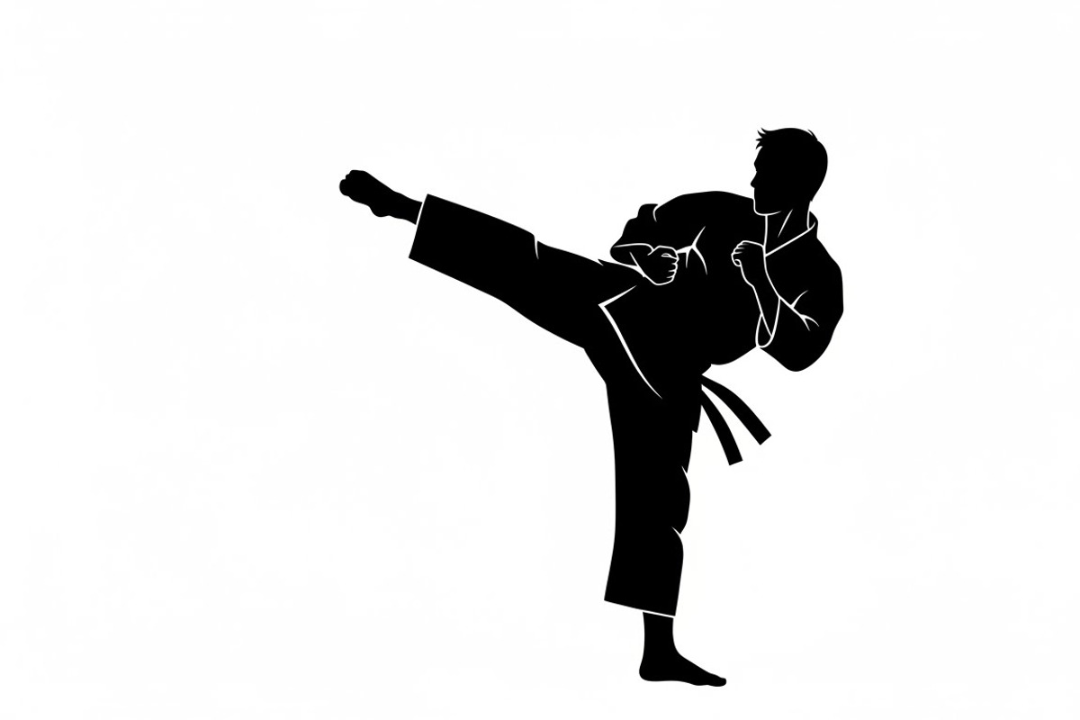 Dynamic martial arts kick silhouette, an Illustration by Amazin_art (Photo 16 of 36)