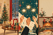 Retro Christmas Illustrations, a Seasonal Illustration by MarisoArt (Thumbnail 6 of 6)