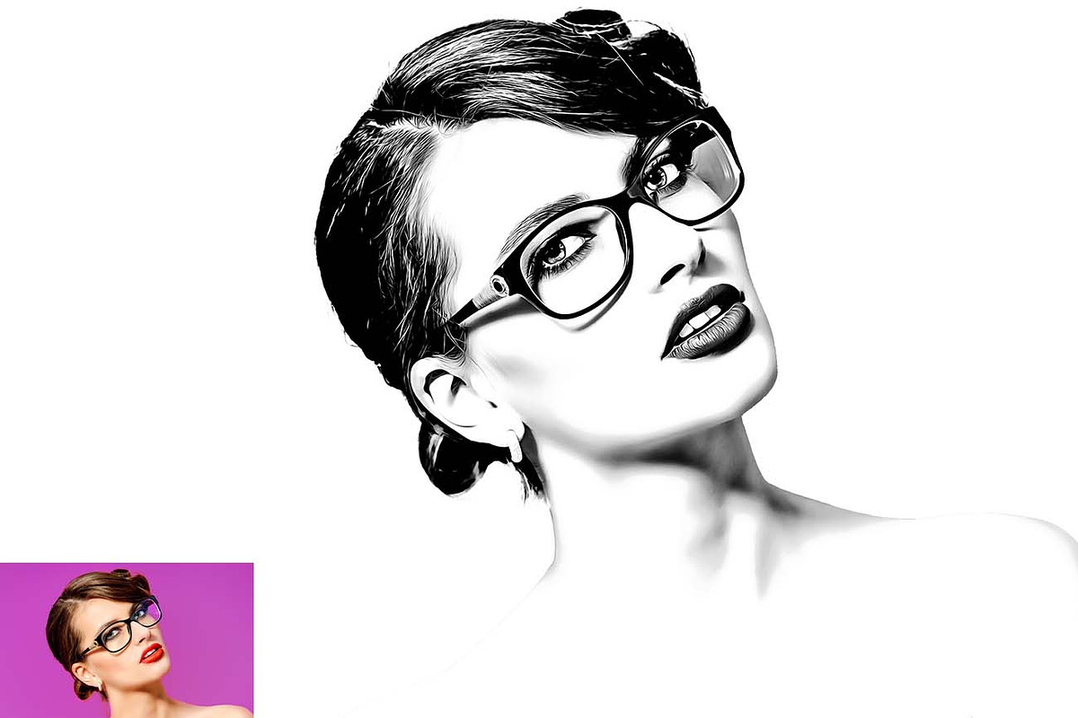 Exclusive B & W Portrait Ps Action, an Action Add-On by Studio Retouch (Photo 8 of 12)