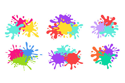 Colorful paint splashes. Color