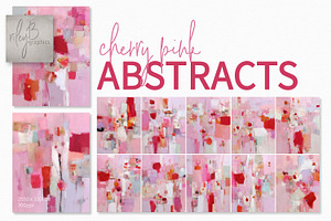 Cherry Pink Abstracts, a Decorative Illustration by rileyBgraphics