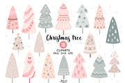 Christmas tree clipart, a Seasonal Illustration by JulzaArt (Thumbnail 1 of 6)