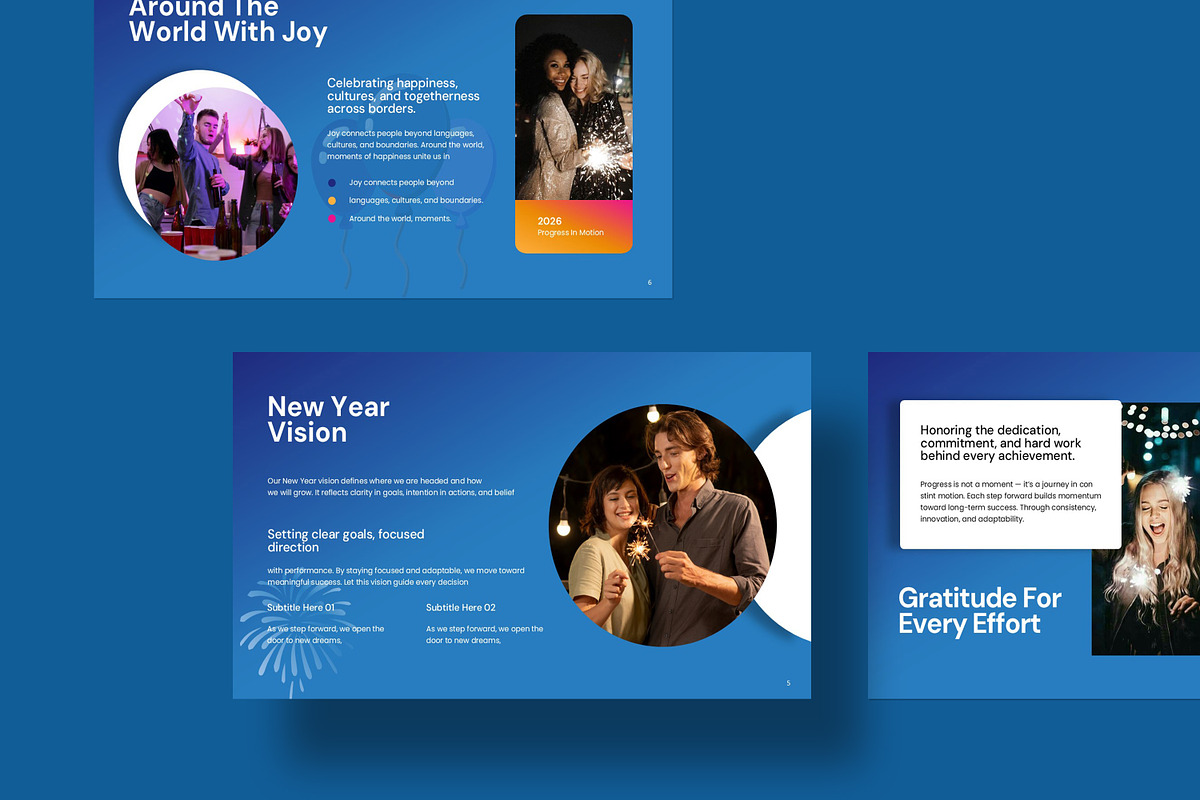 Happy New Year Presentation Template, a Presentation Template by Creatiya Type (Photo 2 of 8)