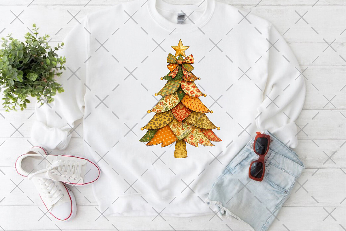 Patchwork Christmas Tree Png, an Illustration by Craft Nest (Photo 6 of 6)