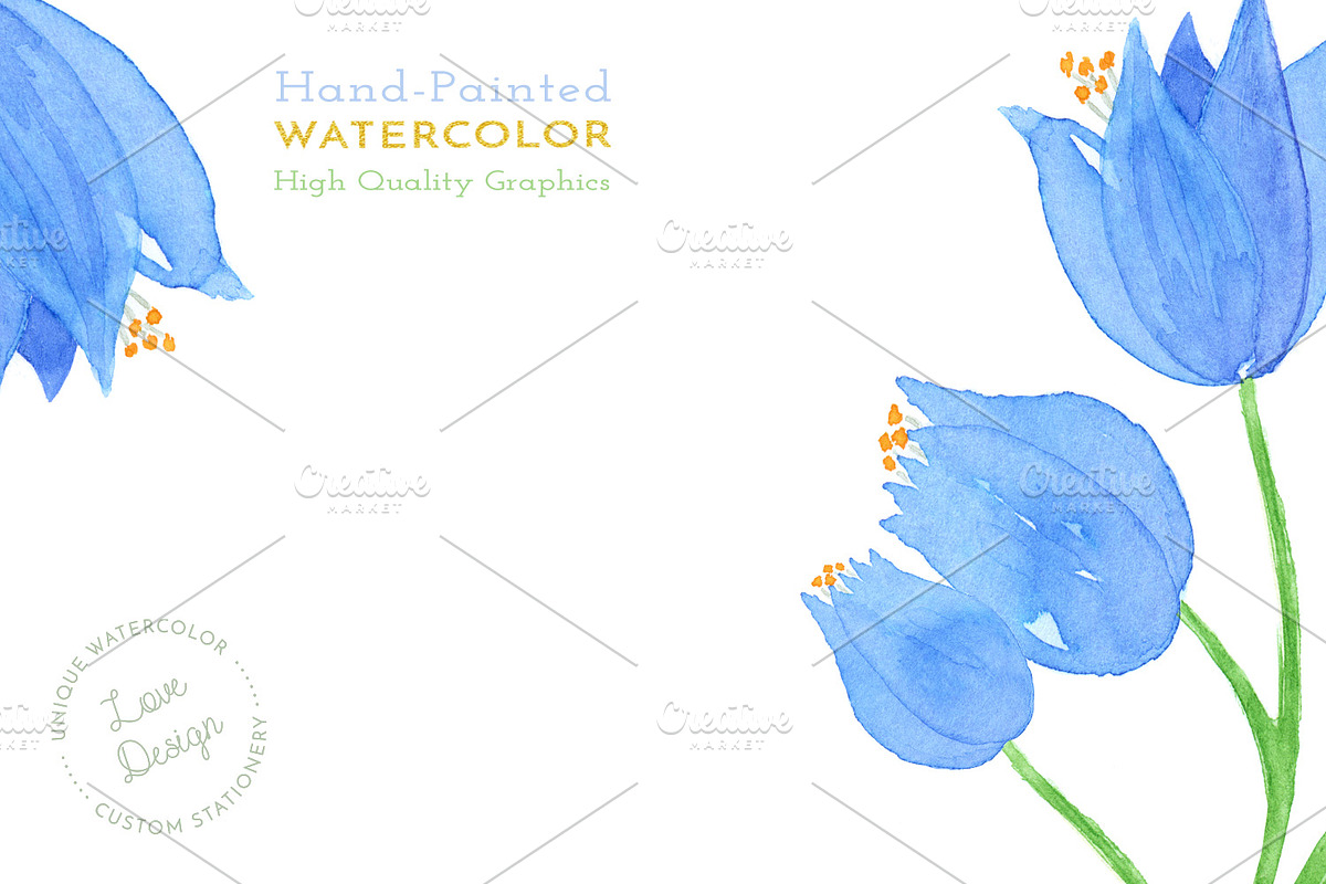 Bellflower Watercolor Wedding Suite, a Stationery Template by Love Design (Photo 15 of 15)