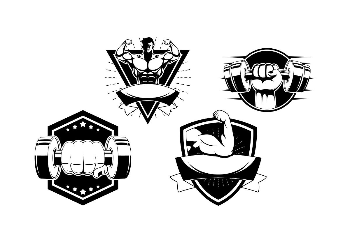 Gym & Fitness Emblem Vector Set preview 3