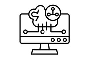 Cloud Computing Line Icon, an Outline Icon by Pexelpy (Thumbnail 1 of 2)