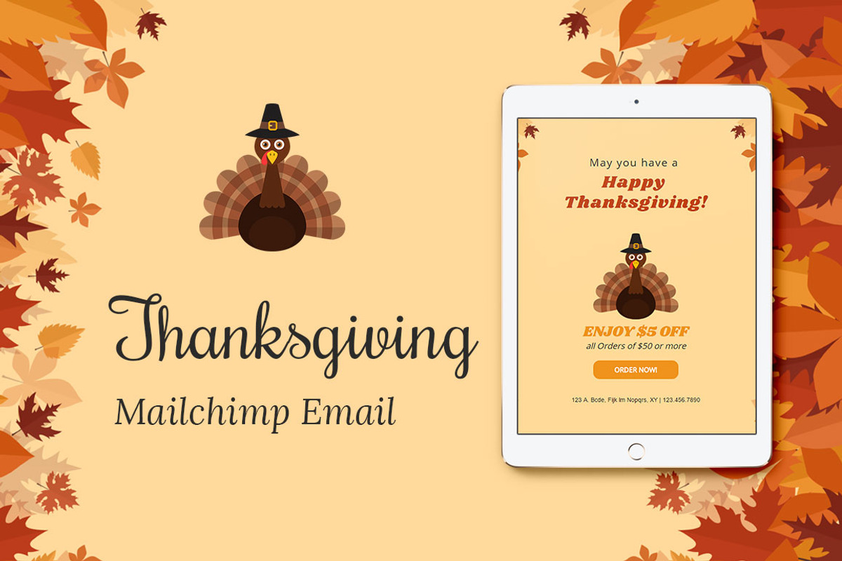 Thanksgiving Mailchimp Eblast, an Email Template by Khryna Designs (Photo 1 of 2)