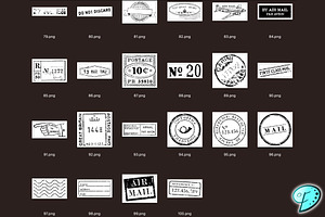 100 Postmark Stamps SVG PNG Bundle