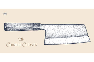Butcher Knife. Hand drawn sketch