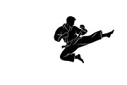 Dynamic martial arts kick silhouette, an Illustration by Amazin_art (Thumbnail 26 of 36)