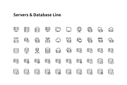 50 Servers & Database Line Icon, an Outline Icon by Those Icons (Thumbnail 2 of 2)