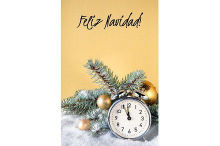 Old vintage alarm clock with fir, a Holiday Photo by tilialucida