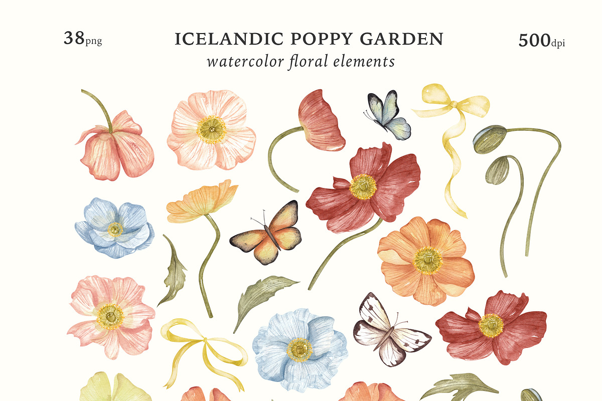 Watercolor Poppy. Bright Wildflower, a Decorative Illustration by Ooh Lily (Photo 12 of 15)