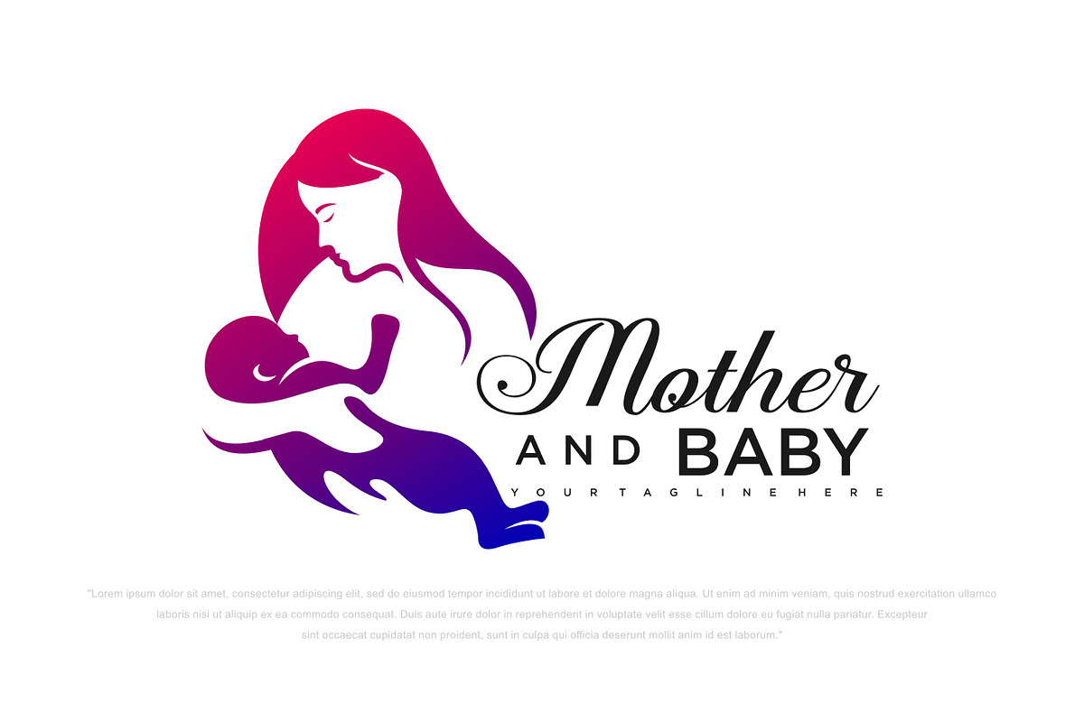 mother and baby logo design vector, a Branding & Logo Template by meledak agency (Photo 1 of 2)