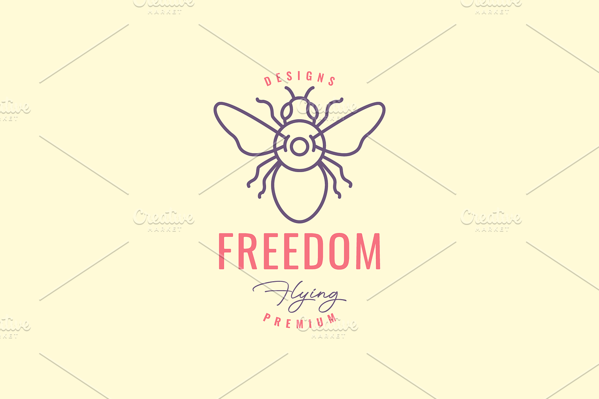 animal insect wings bee line logo, a Branding & Logo Template by devastd