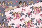 Valentines Day Digital Papers, a Pattern Graphic by Phantasia Design (Thumbnail 3 of 7)