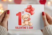 Teddy Bear 1st Valentine's Day PNG, an Illustration by Canvas Craft (Thumbnail 4 of 6)