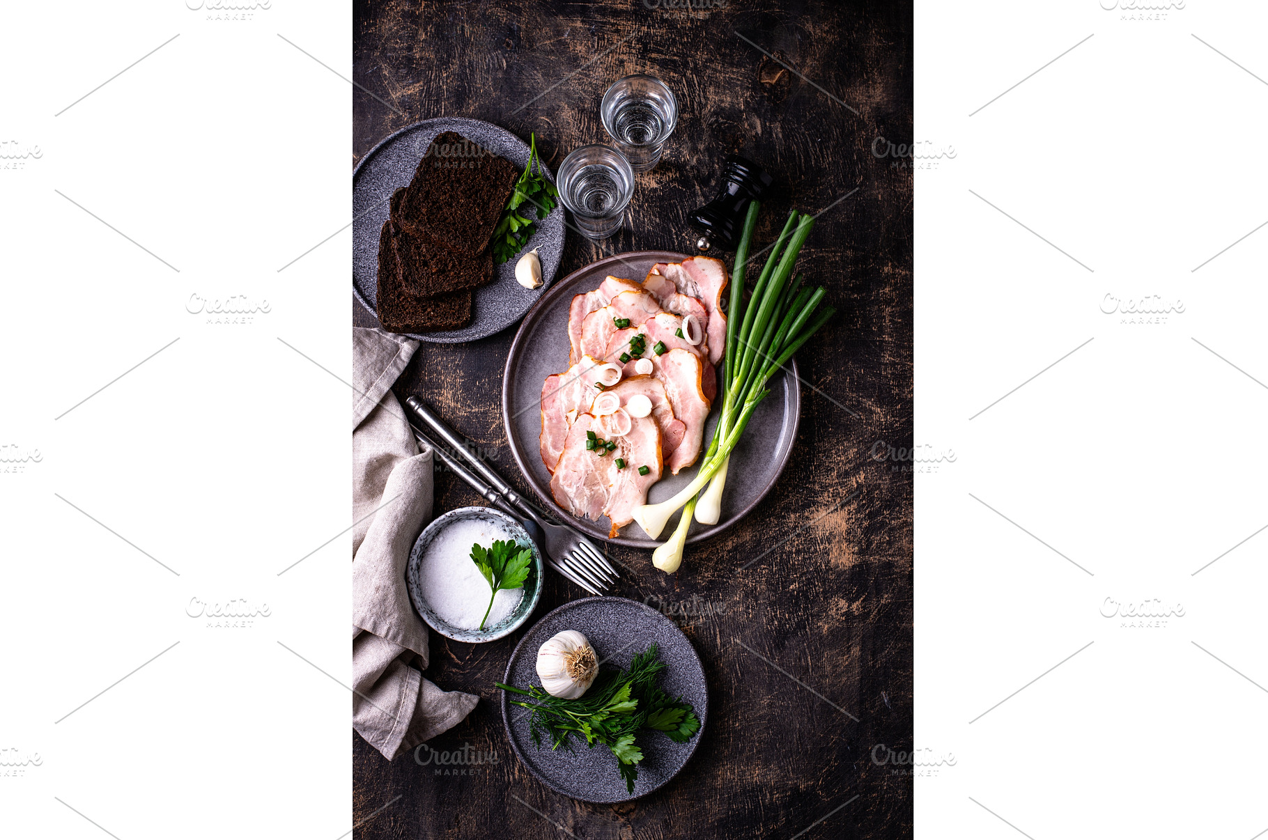 Sliced boiled smoked pork or ham, a Food & Drink Photo by Yulia Furman