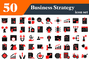 Business Strategy Icons Bundle, a Solid Icon by EllaMaiyaali