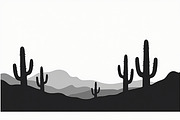 Cactus Desert Landscape Silhouette, an Illustration by abu67222 (Thumbnail 15 of 15)