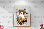 Leopard Bow Ghost Halloween PNG, a Graphic by Moss Rose (Thumbnail 2 of 3)
