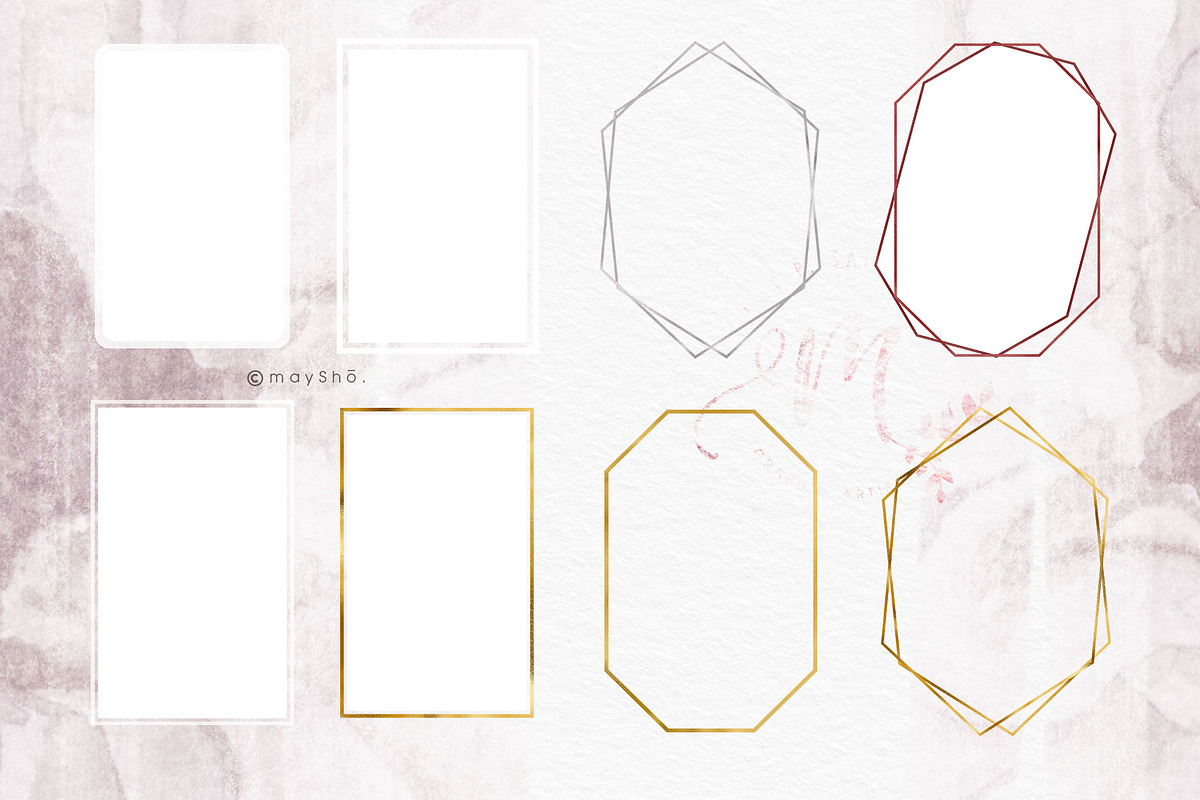 Red Burgundy & White Floral Clipart, an Illustration by May • SHO (Photo 9 of 13)